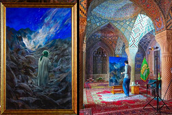 فیلم/ تایم‌لپس رویداد اجرای زنده نقاشی توسط استاد حسن روح الامین در مسجد نصیر الملک شیراز