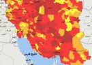 نقشه جدید رنگ بندی کرونا در کشور/ ۲۸۵ شهر در وضعیت قرمز