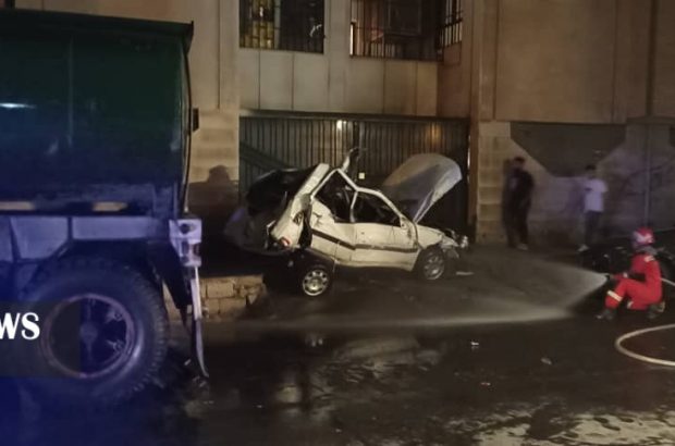 آسیب تانکر حمل سوخت در شیراز به پنج خودرو