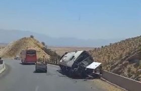 ۲۱ کشته و ۳۴ مصدوم در حادثه واژگونی اتوبوس