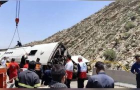 تشکیل پرونده قضایی برای حادثه واژگونی اتوبوس در کوار